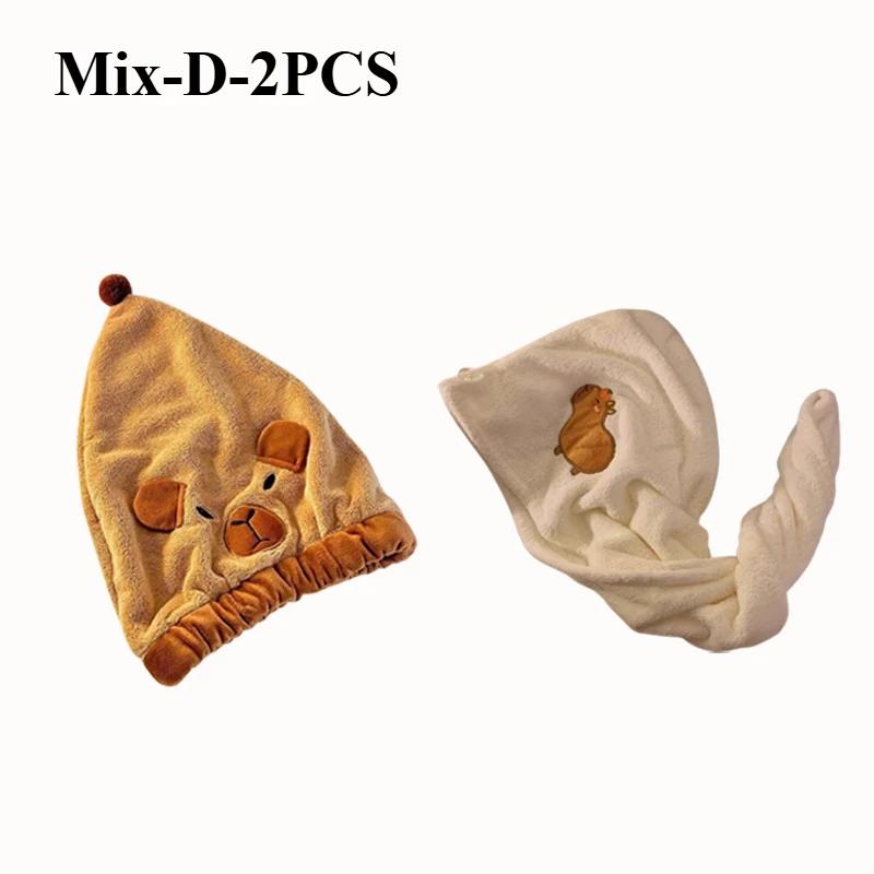 1/3/5PCS Capybara Kawaii Plush Hair Drying Hat Towel Cap Water Guinea Pig Hat Bath Hat Towel Cap Super Absorption Hair Dry Cap