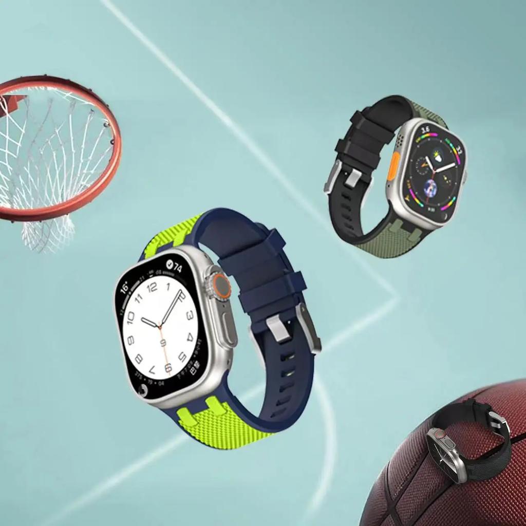 Silicone Strap For Apple Watch Band Ultra 2 49mm Series 10 9 8 7 45mm 42mm 46mm Sports Bracelet Wristband iWatch 6 5 4 SE Correa