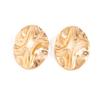 Vintage Metal Textured Oval Stud Earrings for Women Minimalist Gold Color Irregular Geometric Piercing Earrings Jewelry Gift