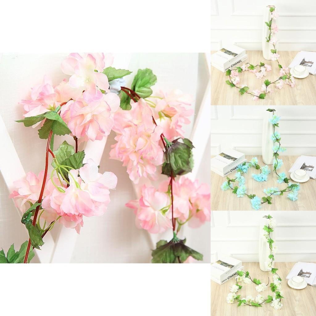 Lebensechte Seiden-Kirschblüten-Girlande für Hochzeiten und Heimdekoration 2,2 m