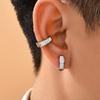 1pair Unisex Minimalist Punk Hip Hop Stainless Steel Ear Clips with Cubic Zirconia for Men Women Daily Wear Party Jewelry Gift
