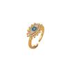 Broad Surface Chunky Anillos For Women Men Punk Türkiye Eye Zirconcia Rings Gold Color Stainless Steel Waterproof Jewelry Gift
