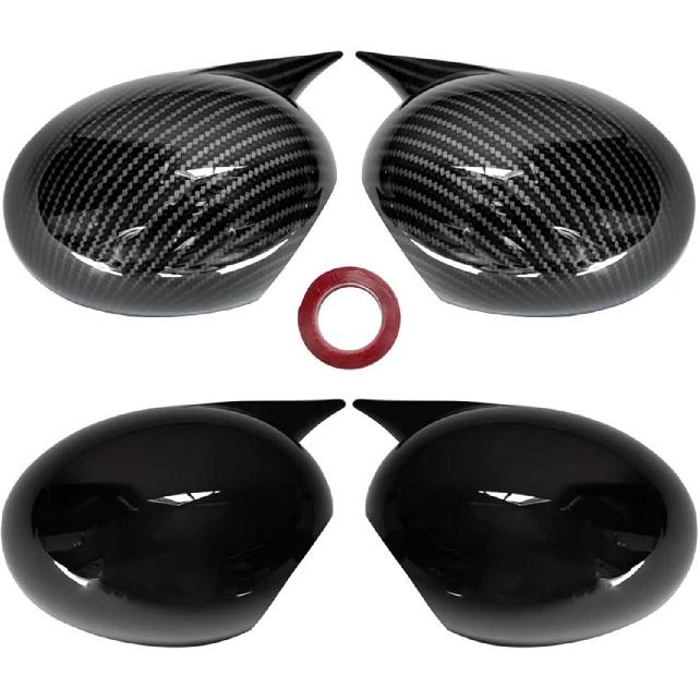 Rearview Mirror Caps Cover Glossy Black Sticking Compatible With BMW/MINI COOPER R55 R56 R57 R58 R60(Gloss Blcak)