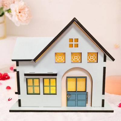 Wooden House Ornament Nightlight Desktop Decoration, Gift Collectible, Decorative Building