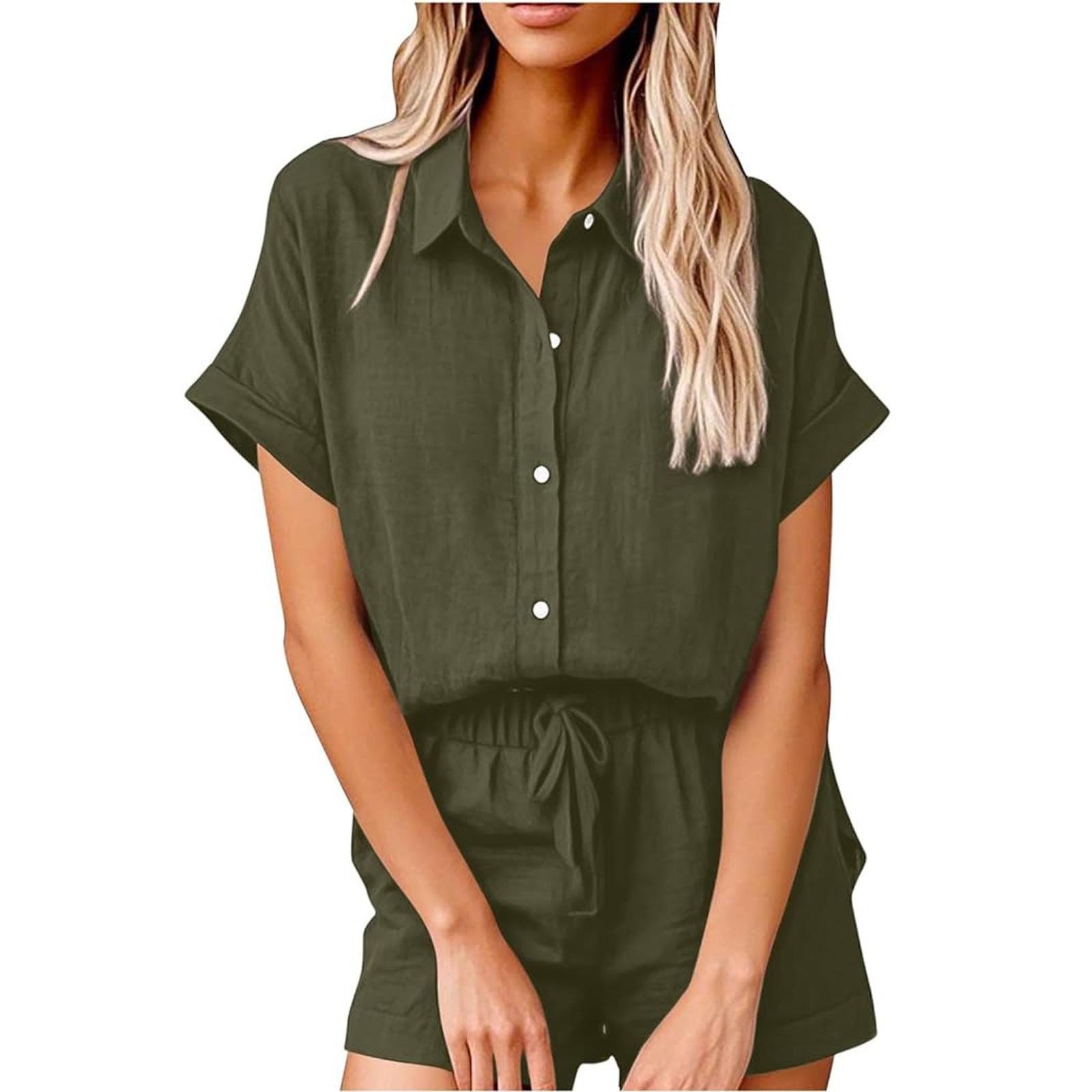 

Женская блузка Модная и повседневная футболка Топ S хаки