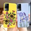 Vivo V21 Kılıfı Vivo V21e Yumuşak Silikon Sevimli Çizgi Film Çiçekli Arka Kapak Telefon Kılıfı Vivo V21 V 21 E İçin Fundas VivoV21 Çantalar Capa