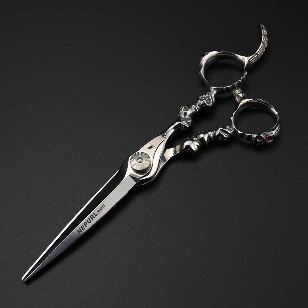 Lhg-18 Silver 6.0 Inch 440C Special-Shaped, Hair Scissors, Hair Scissors, Flat Scissors, Bangs Scissors