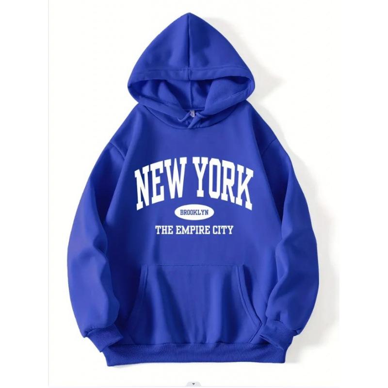 Unisex 2025 New York Casual Hoodie - Fashionable & Comfortable Loose Sweatshirt for Couples