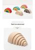 Rainbow Wooden Building Blocks: Early Education Stacking Toy & Children's Room Decor