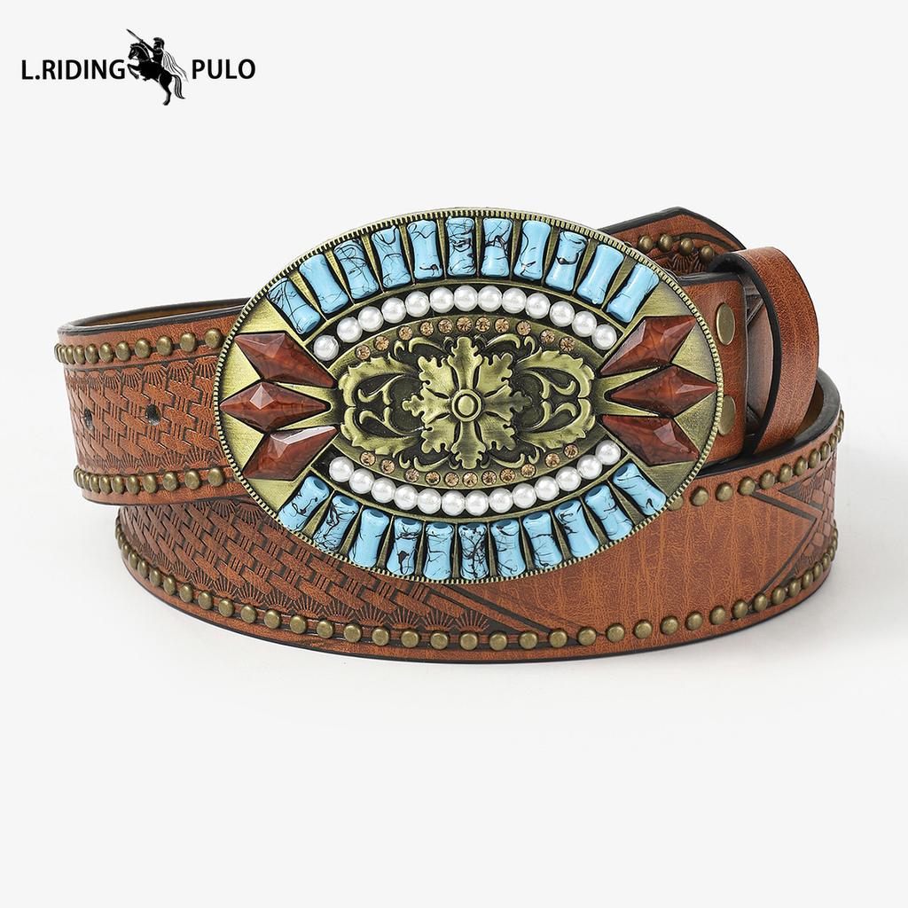 Bohemian Ethnic Style Belt Women's Fashion Retro Pattern Belt Men's High-end Women's Belt
