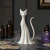 Funny Gentle Halloween Atmosphere Props 3D Printed Cat Ghost Desk Buddy, Cute Kitty Figurine for Decor Office Shelf, Spooky Kitten Ornament,