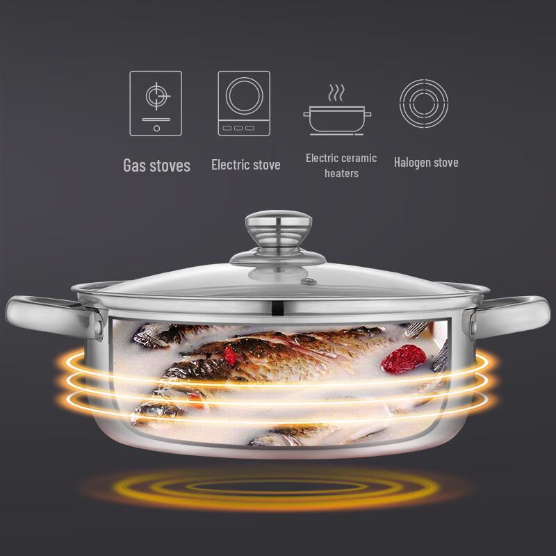 Debo 26cm Edelstahl Induktion/Keramik Suppen- & Hot Pot