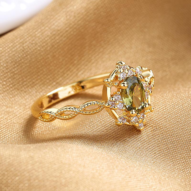 Lindon Classic Copper Alloy Zircon Ring Ladies Jewelry Wedding Promise Party Gift