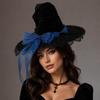 Lace Trim Wizard Hat Bandage Bow Lolita Bucket Hat New Witch Pointed Hat  Halloween Party