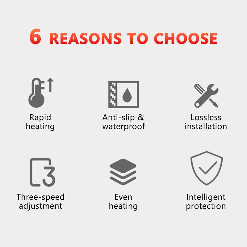 SEAMETAL 12V 3-Gear Motorcycle Heated Hand Grips Waterproof Thermal E-bike ATV Handlebar Heater Warmer Kit Motorcycle Accessories