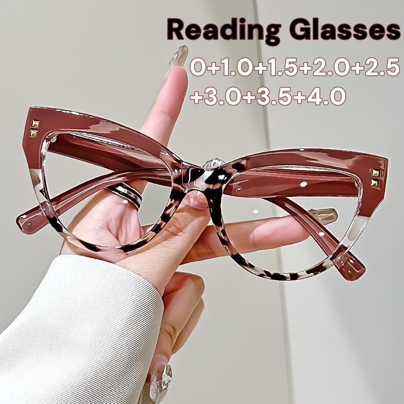 

Retro Multi-color Cat Eye Reading Glasses Fashion European Style Blue Light Blocking Far Sight Eyeglasses for Women Men Eyewear 4.0 чорний