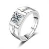 Large Men's Domineering Ring: 925 Sterling Silver, Copper, White Gold-Plated, One Carat Diamond Ring.