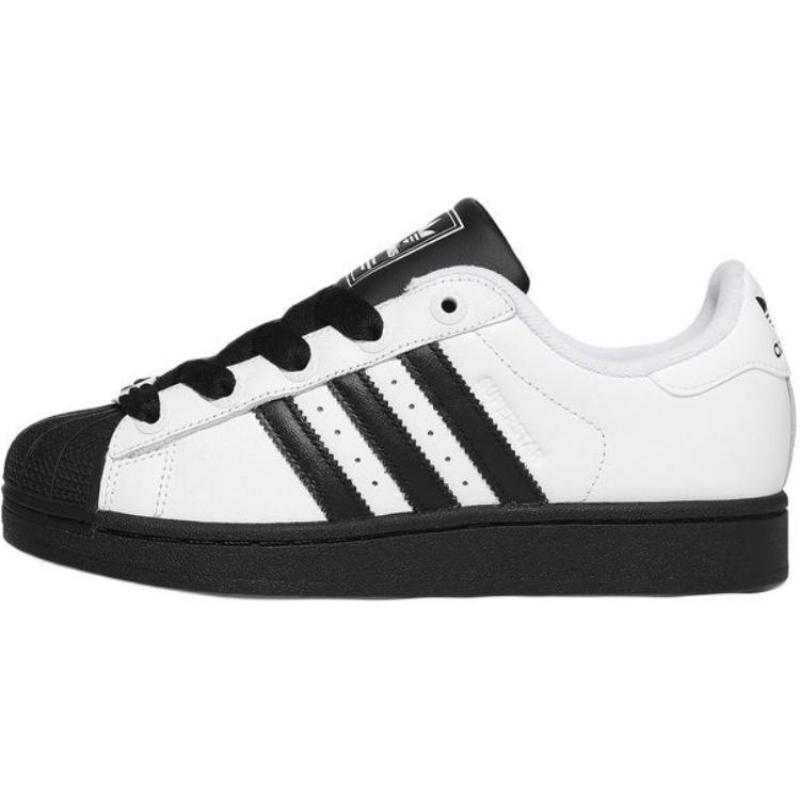 

Adidas Superstar 2 Abrasion Resistant Low top Kids Skateboarding Shoes White Black Sneakers JI0210 40