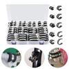 110Pcs Cable Clamp Stainless Steels Rubber Coated Cushioned Insulated Cable Clamps Metal Wire Clamps Easily to Install