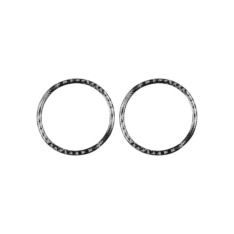 

Для Mazda 3 2004-2009 Аксессуары Углеродное волокно Панель приборов автомобиля Левый Правый Вентиляционное отверстие Декоративная наклейка Рамка кольца чёрный