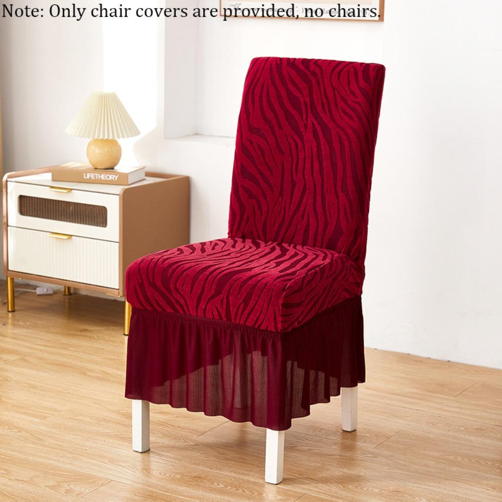 New Elastic Skirted Chair Cover Thickened Removable Wear-Resistan Seat Cover Jacquard Soft Living Room Chair Cover Kitchen красный