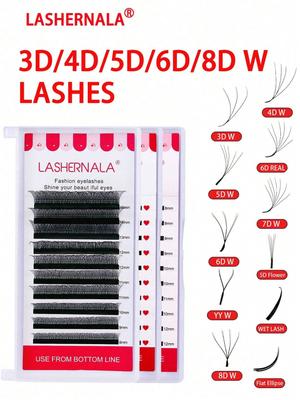 Lashernala YY 3D 4D 5D 6D 7D 8D Flat Elipse 6D W Real 5D Flower WET LASH Eyelash Extension No Glue Eyelash Eyebrow Extension Strand Eyelash