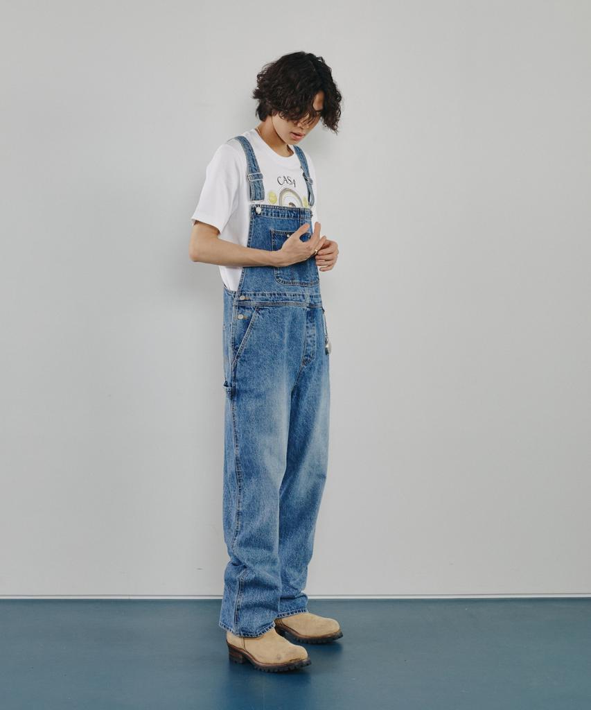 Modenaleudeo Classic Overall Denim Pants (Medium Blue)