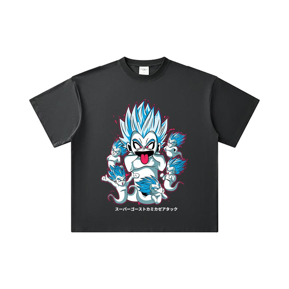 260 GSM Double Yarn 32 Count 100% Cotton Dragon Ball V55 Kamikaze Print Unisex Heavy Cotton T Shirt
