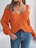 2025 Autumn/Winter Off-the-Shoulder Cable Knit Lantern Sleeve Sweater for Women