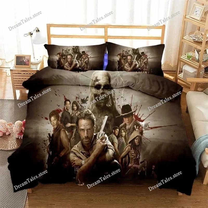 Duvet Cover The Walking Dead 3D Exquisite Anime Cartoon Digital Print Bedding Set Comforter Bed Youth Home Decor Boys Gift963