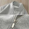 Herren Sportmantel Stehkragen Langarm Reißverschluss Knopfleiste Baseballjacke Einfarbig Loose Fit Laufsport Gym Outwear