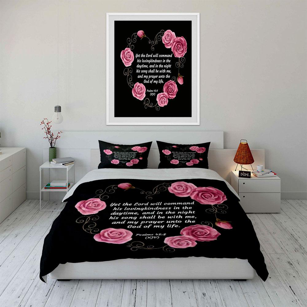 Romantic Floral Design for Inspiration kid's and adults' bedroom decor Exquisite three-piece bedding set gift