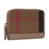 Burberry Check Print Cotton Canvas And Leather Wallet Women Wallet Chestnut 80845281