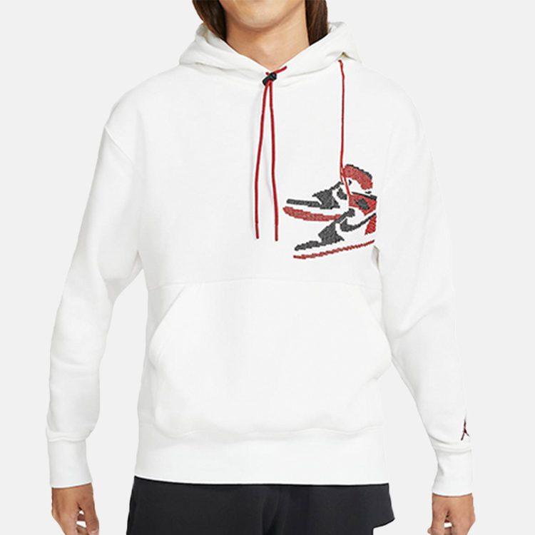 Jordan Sweatshirts Men's White Hooded Non Detachable Moderate CT3458-100