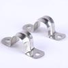 10pcs U Shape Pipe Clamps 20-60mm Stainless Steel Two Hole Strap Conduit Tube Clip Water 2-hole Pipe Strap Clamp