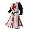 Mens Medieval Crusader Knights Templar Tunic Cosplay Costumes Renaissance Halloween Surcoat Warrior Cloak Tops Belt
