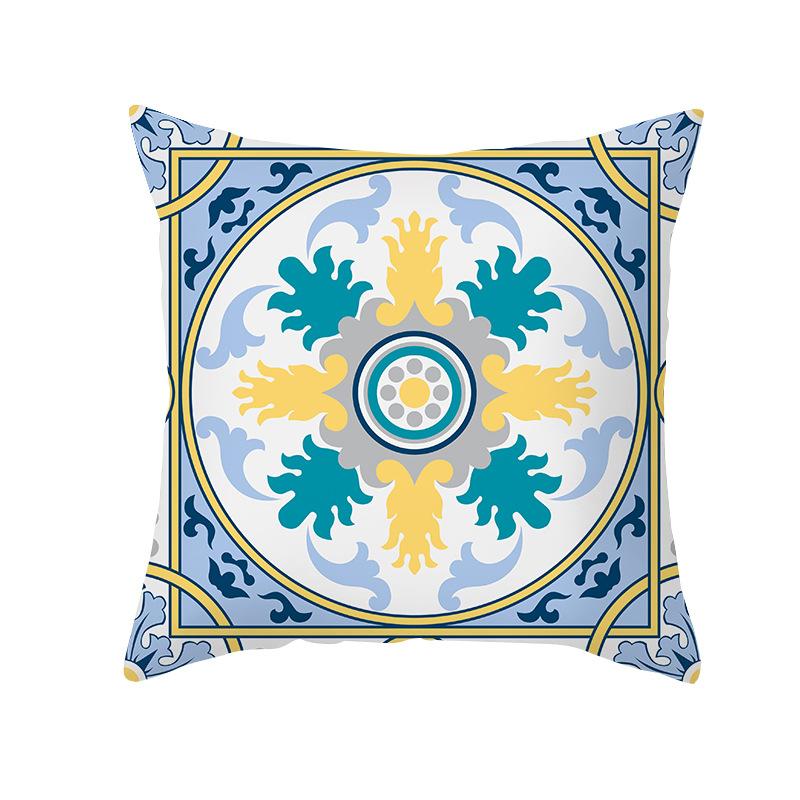 Colorful Geometric Pattern Series Peach Skin Pillowcase Simple Sofa Office Cushion Pillowcase