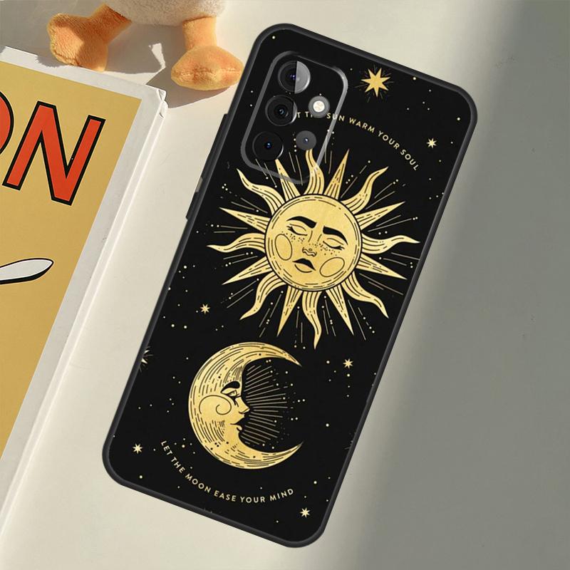 Crescent Moon Sun For Samsung Galaxy A22 A52 A32 A54 A14 A16 A26 A36 A56 A55 A35 A05 A06 A15 A53 A33 A13 Case
