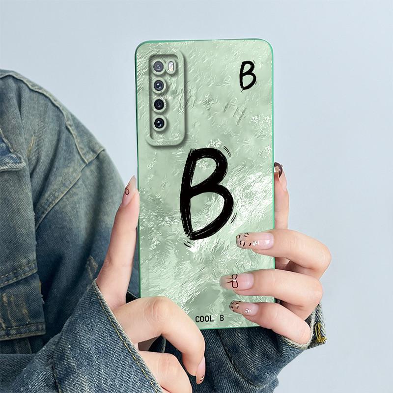 

Casing For Huawei Nova 7 5G Phone Case Soft Liquid Silicone Protective Shell Luxury Unique Letter Printed Shockproof Back Cover Huawei Nova 7 5G