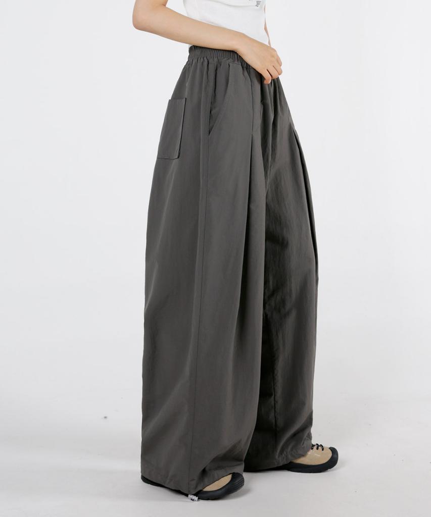 UMM Women'S Rustling Double Pintuck Balloon Wide Pants 2 Colors