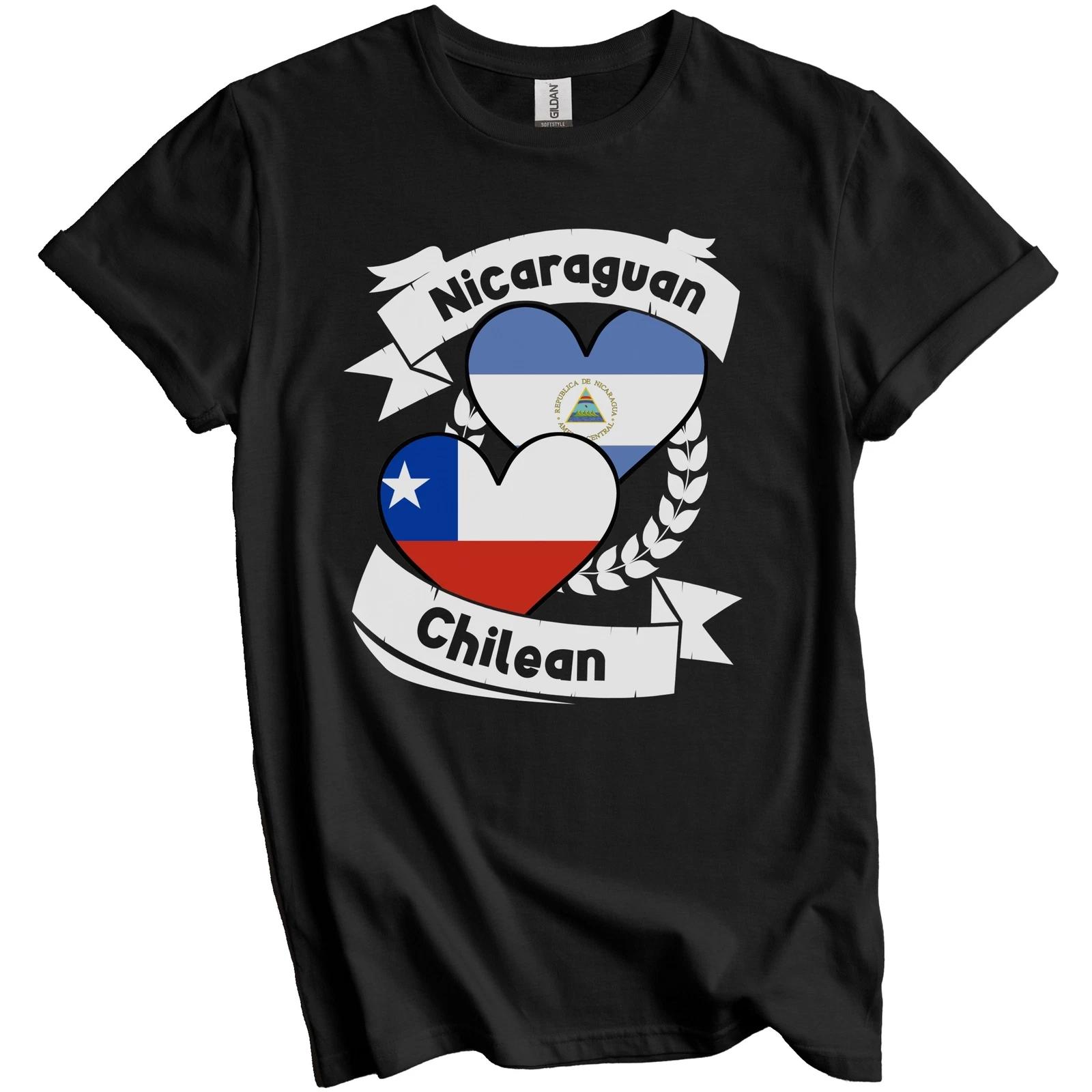 Nicaraguan Chilean Heart Flags Nicaragua Chile T-Shirt M