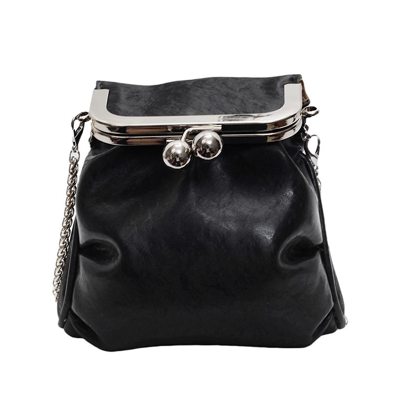 Mini PU Leather Purse Women Y2k Chain Purse with Chain Strap Cute Evening Bags Aesthetic Pouches Shoulder Bag Fashion Money Bag