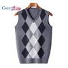 Cozy Up Mens V-Neck Knitted Sweater Vest Sleeveless Pullover Knitwear Loose Fit Sweater Tops