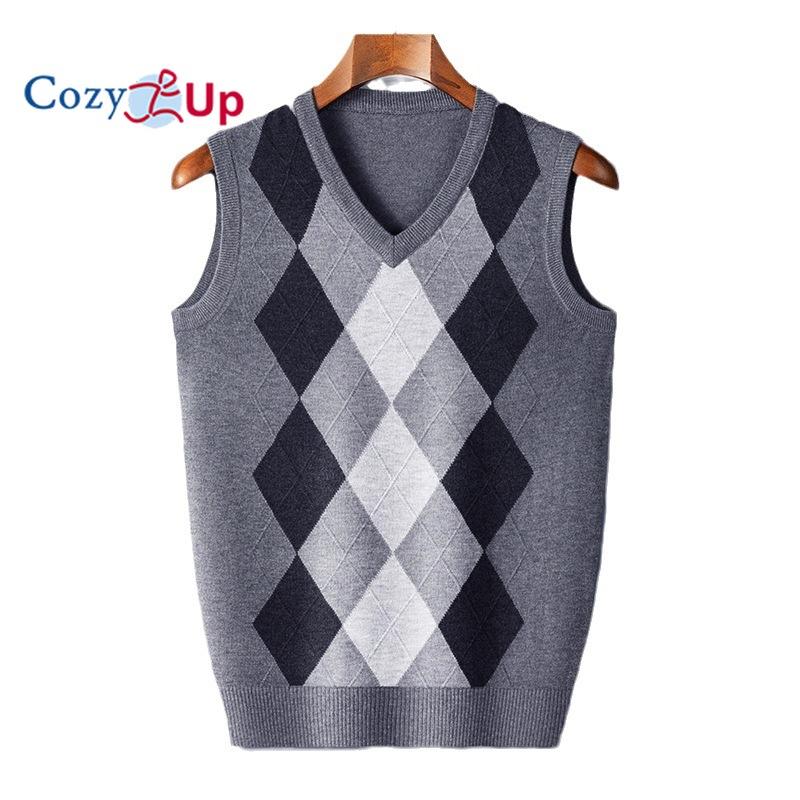 Cozy Up Mens V-Neck Knitted Sweater Vest Sleeveless Pullover Knitwear Loose Fit Sweater Tops
