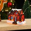 Christmas Village Scene Figurines Decoration LED Lighted Christmas Village House Resin House Figurine for Home