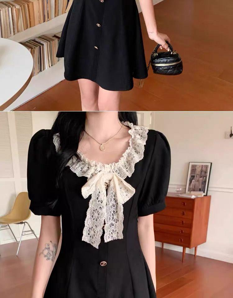 Hepburn Style Plus Size Bowknot Dress - Summer, Flaw-Hiding, Retro Slimming Skirt