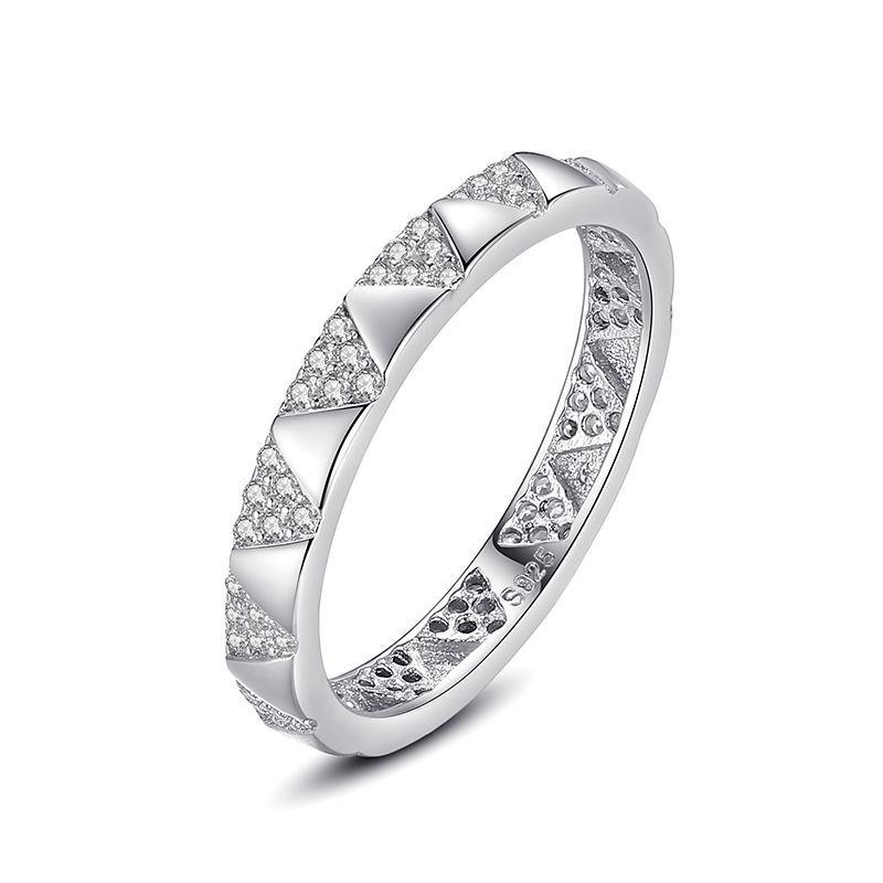 Tancise Classic 925 Sterling Silver  Zircon Ring Ladies Jewelry Wedding Promise Party Gift