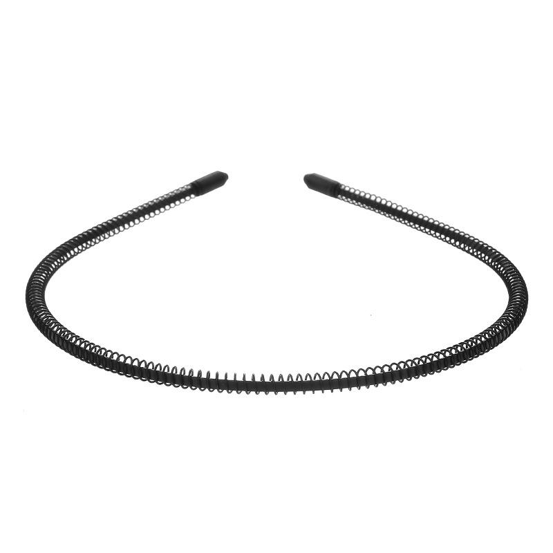 Unisex Schwarze Elastische Rutschfeste Einfache Metall-Stirnbänder Für Männer Frauen Welliges Haarband Feder Haarreif Mode Haarschmuck