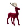 Hanging Pendant Christmas Reindeer Ornaments Wine Red Flocking Deer Ornaments Flashing Powder Mini Elk Ornament Home Decor