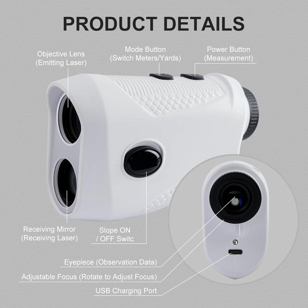 Long-Range Golf Laser Rangefinder & Speedometer - 1000m Outdoor Distance Measuring Device